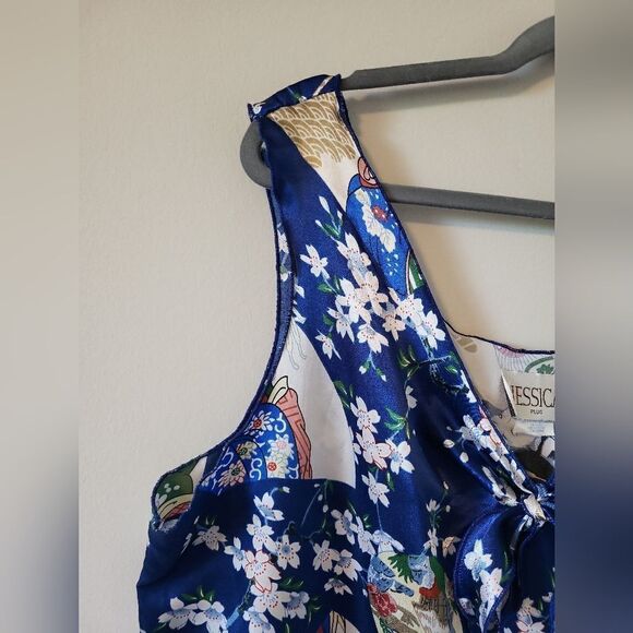 Vintage Blue Patterned Dress - Picture 4 of 7